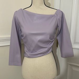 NWT ZARA ZARA Faux Leather Off Shoulder Top Lilac